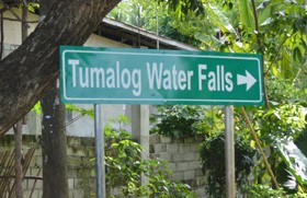 tumalog falls sign boar