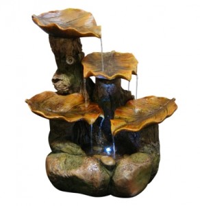 LEAF FOUNTAIN WITH LED LIGHTS