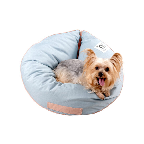 Plush Donut Dog Bed Round Soft Calming Cat Bed - Image 2
