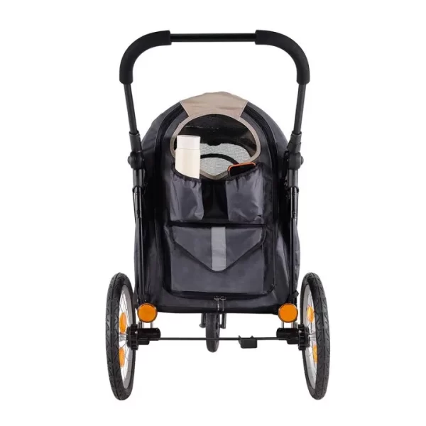 All Terrain Dog Bike Trailer and Stroller Combo, 3 Wheels Foldable Pet Pram – ibiyaya Happy Pet Bicycle Wagon
