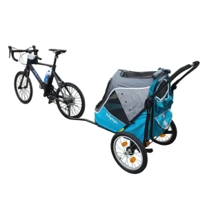 All Terrain Dog Bike Trailer and Stroller Combo, 3 Wheels Foldable Pet Pram – ibiyaya Happy Pet Bicycle Wagon