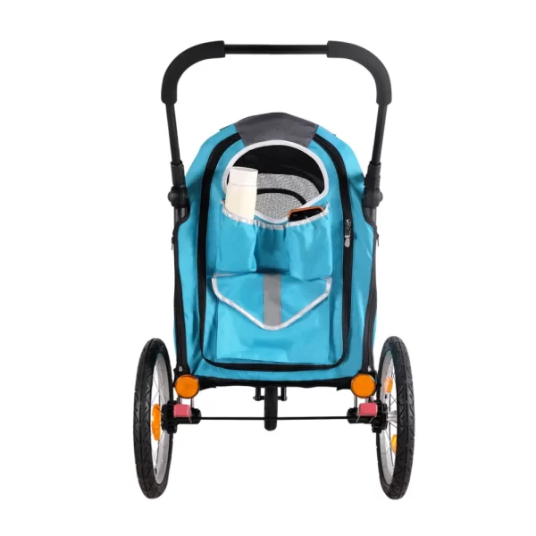 All Terrain Dog Bike Trailer and Stroller Combo, 3 Wheels Foldable Pet Pram – ibiyaya Happy Pet Bicycle Wagon