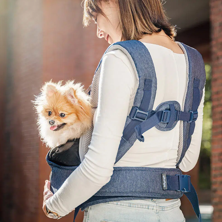 Hugpack Ibiyaya Front Dog Carrier Backpack, Best Puppy-Small Dog Chest Carrier for Walking, Shopping and Dining