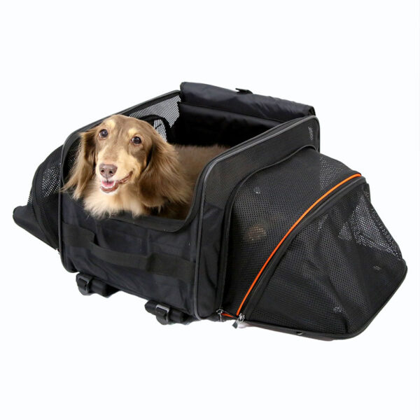 ibiyaya Airline Approved Pet Stroller with Detachable Carrier In-Cabin Under Seat & Folded Frame on Compartment - Image 8