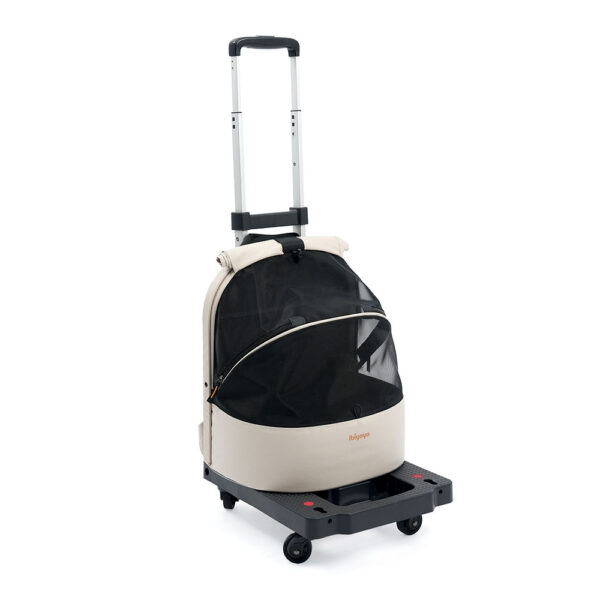Panorama Zipper-free Small Pet Travel Carrier, Cat-Dog Chest Carrier, Airline-Approved Pet Backpack with Optional Wheels